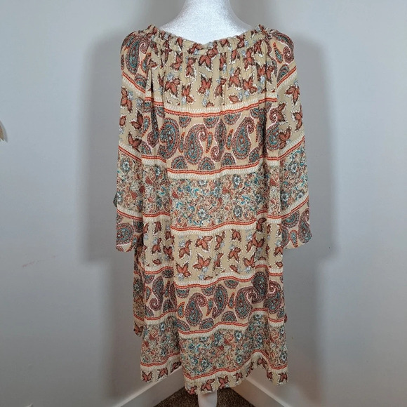 Catherines Women's Flowy Boho Short Sleeve Paisley Shirt Top Shirt Size 1X - Picture 4 of 8